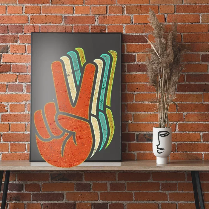 Retro Peace Symbol Hand Poster