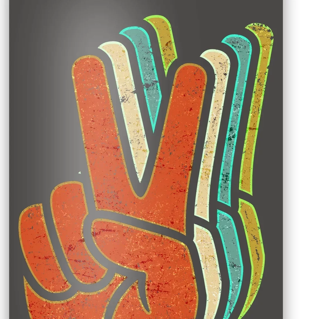 Retro Peace Symbol Hand Poster