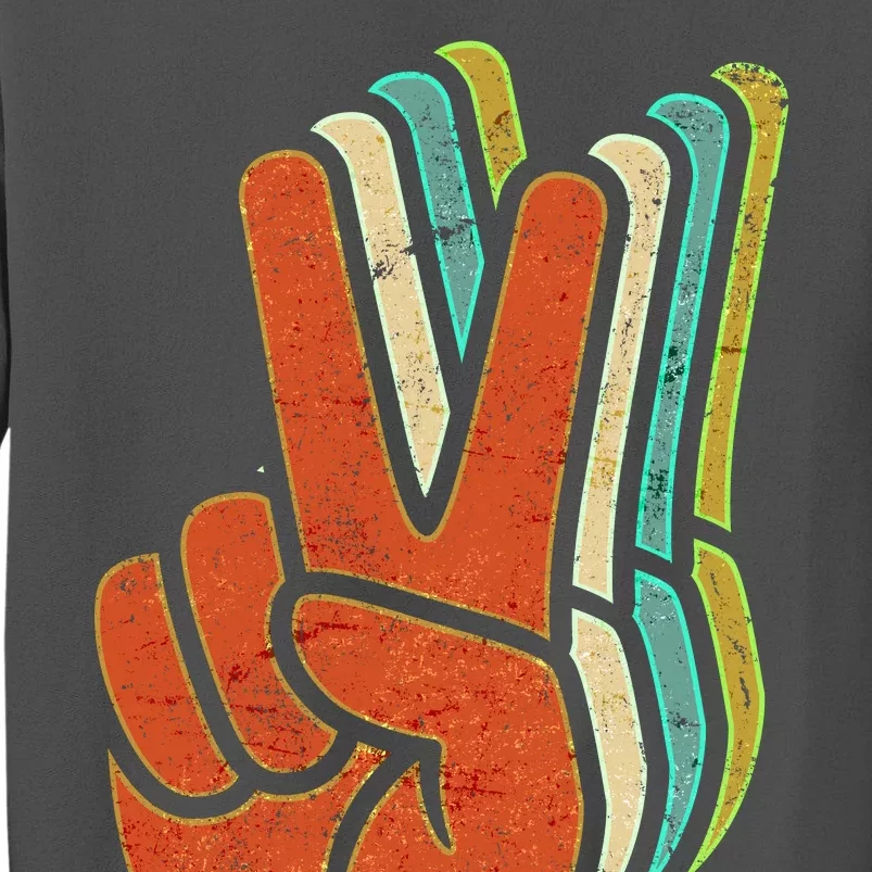 Retro Peace Symbol Hand Tall Sweatshirt