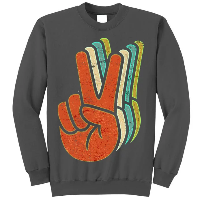 Retro Peace Symbol Hand Tall Sweatshirt