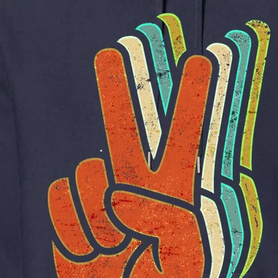 Retro Peace Symbol Hand Premium Hoodie