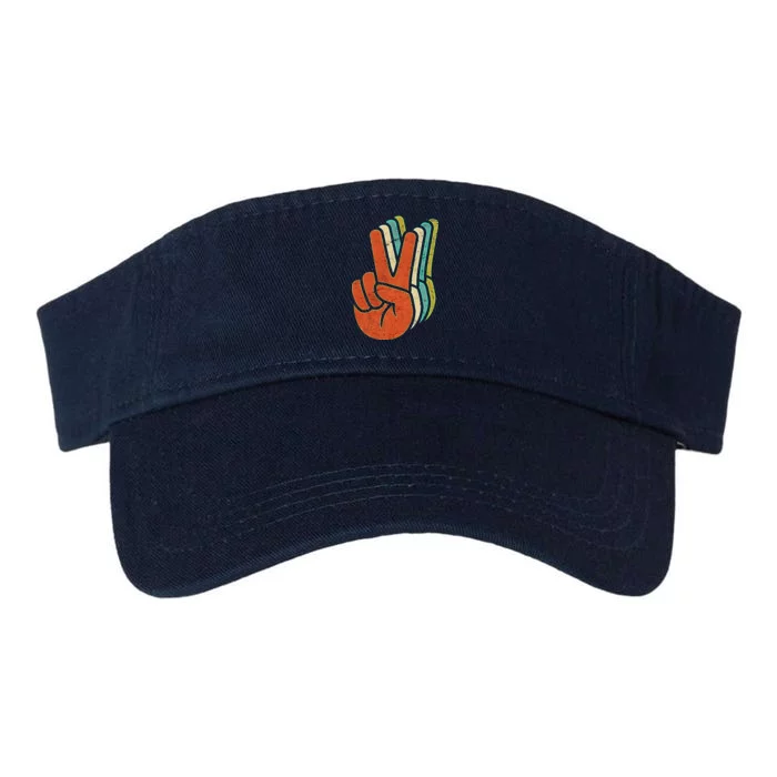 Retro Peace Symbol Hand Valucap Bio-Washed Visor