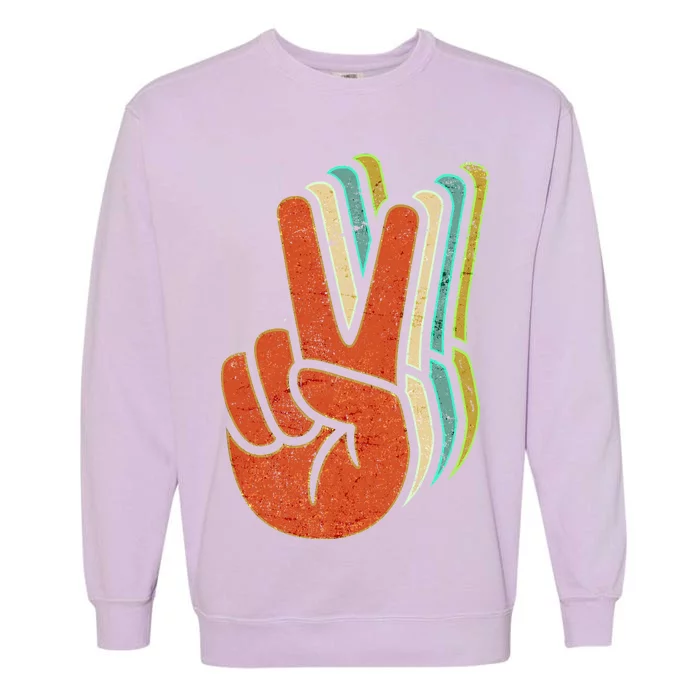 Retro Peace Symbol Hand Garment-Dyed Sweatshirt