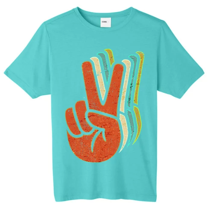 Retro Peace Symbol Hand ChromaSoft Performance T-Shirt