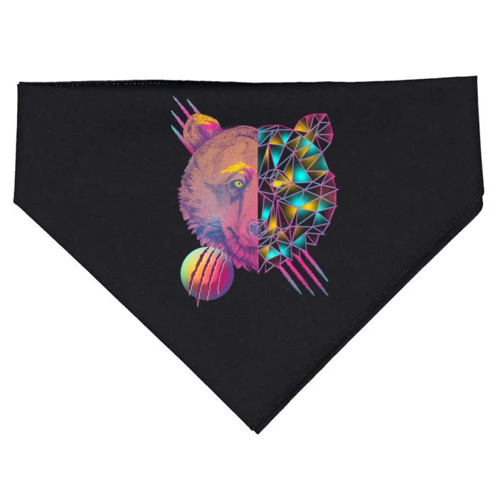 Retro Polygon Bear Vintage 80's USA-Made Doggie Bandana