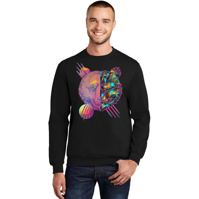 Retro Polygon Bear Vintage 80's Sweatshirt