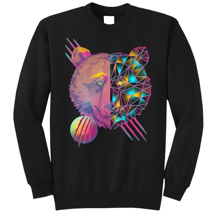 Retro Polygon Bear Vintage 80's Sweatshirt