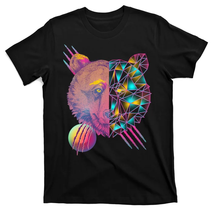 Retro Polygon Bear Vintage 80's T-Shirt