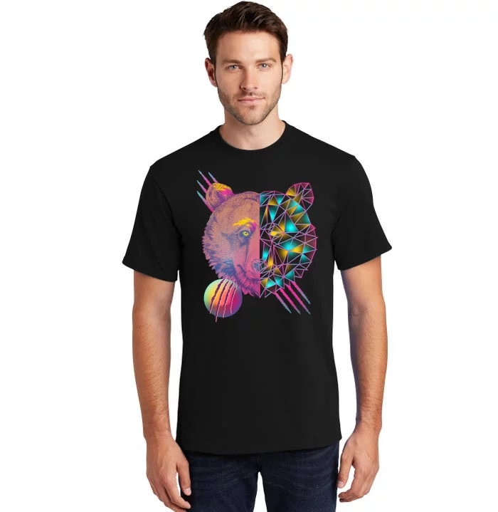 Retro Polygon Bear Vintage 80's Tall T-Shirt