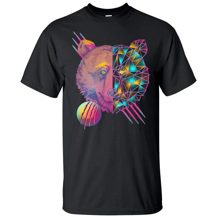 Retro Polygon Bear Vintage 80's Tall T-Shirt