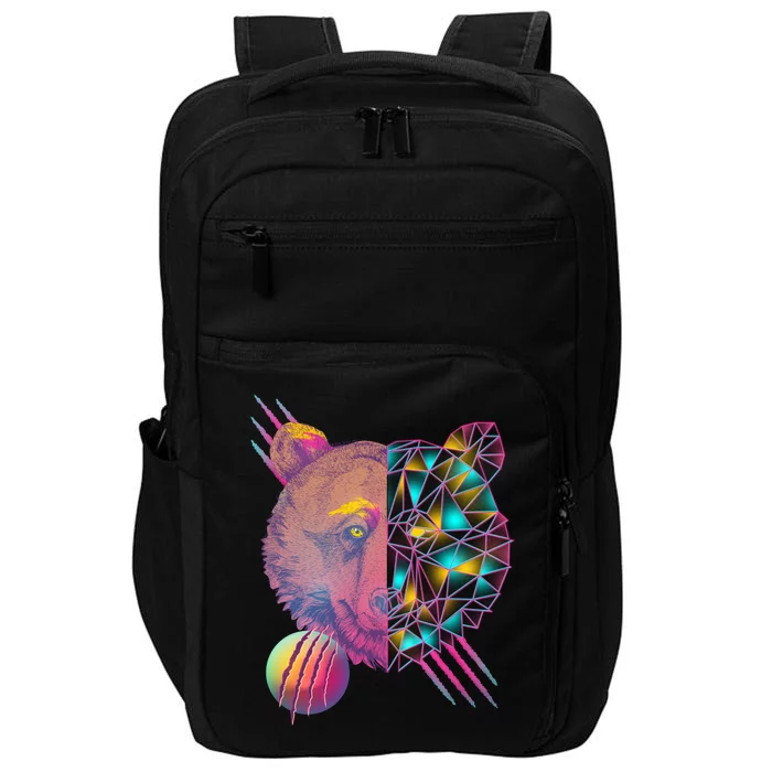 Retro Polygon Bear Vintage 80's Impact Tech Backpack