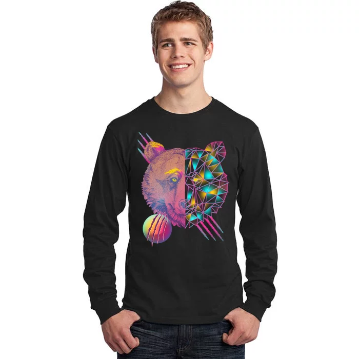 Retro Polygon Bear Vintage 80's Tall Long Sleeve T-Shirt