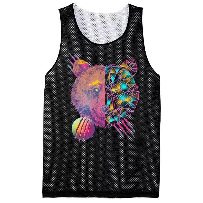 Retro Polygon Bear Vintage 80's Mesh Reversible Basketball Jersey Tank