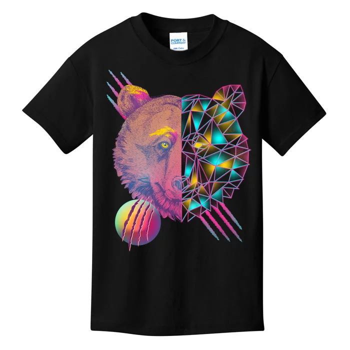 Retro Polygon Bear Vintage 80's Kids T-Shirt