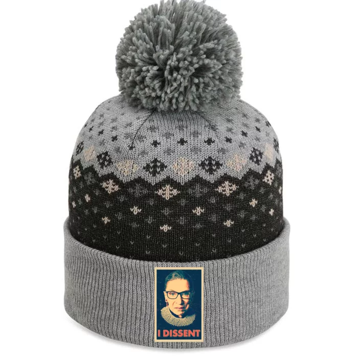 Retro Poster Ruth Bader Ginsburg I Dissent RBG The Baniff Cuffed Pom Beanie