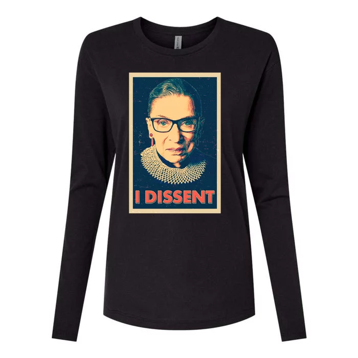 Retro Poster Ruth Bader Ginsburg I Dissent RBG Womens Cotton Relaxed Long Sleeve T-Shirt