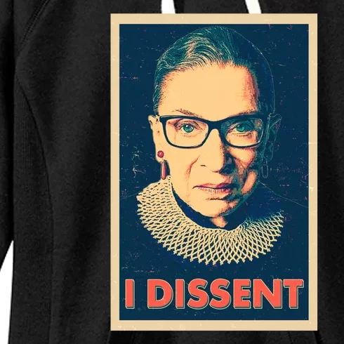 Retro Poster Ruth Bader Ginsburg I Dissent RBG Women's Fleece Hoodie