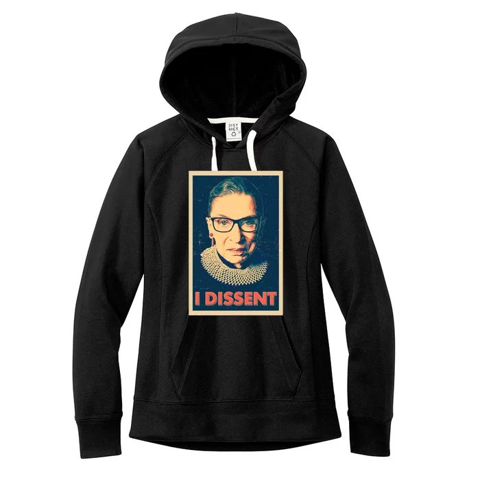 Retro Poster Ruth Bader Ginsburg I Dissent RBG Women's Fleece Hoodie