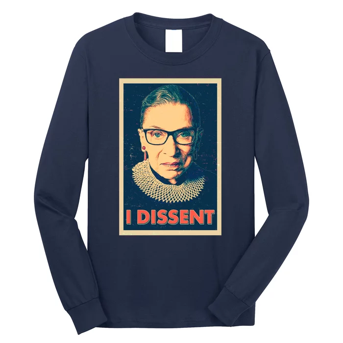 Retro Poster Ruth Bader Ginsburg I Dissent RBG Long Sleeve Shirt