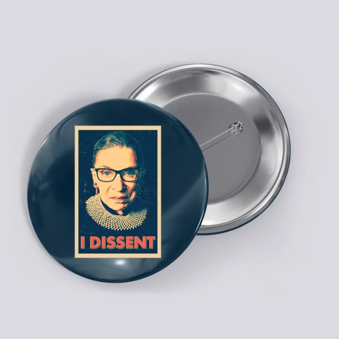 Retro Poster Ruth Bader Ginsburg I Dissent RBG Button