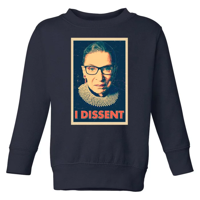 Retro Poster Ruth Bader Ginsburg I Dissent RBG Toddler Sweatshirt