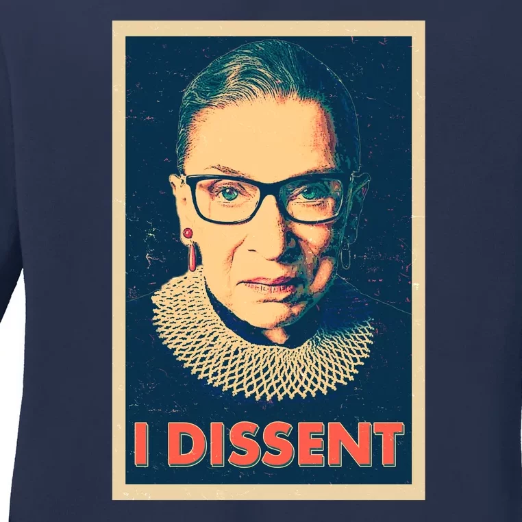 Retro Poster Ruth Bader Ginsburg I Dissent RBG Ladies Long Sleeve Shirt