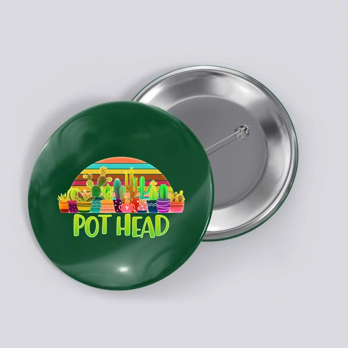 Retro Pot Head Plant Lover Button