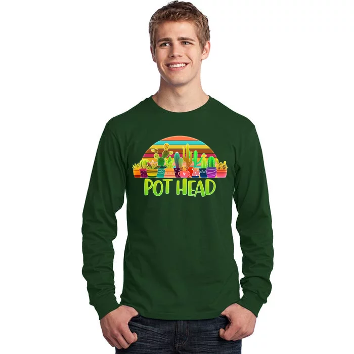 Retro Pot Head Plant Lover Tall Long Sleeve T-Shirt