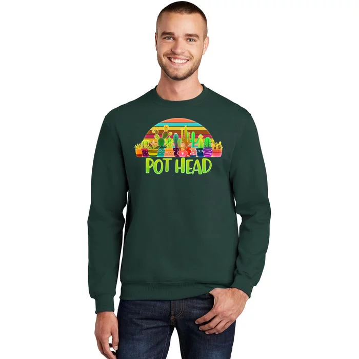 Retro Pot Head Plant Lover Tall Sweatshirt