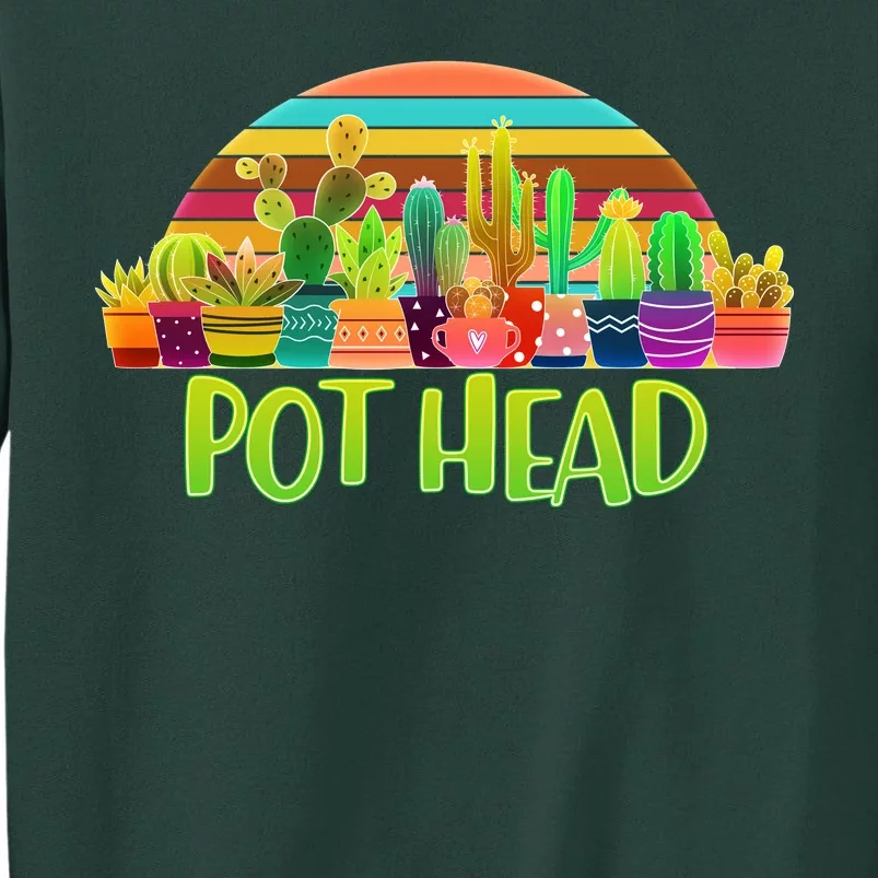 Retro Pot Head Plant Lover Tall Sweatshirt