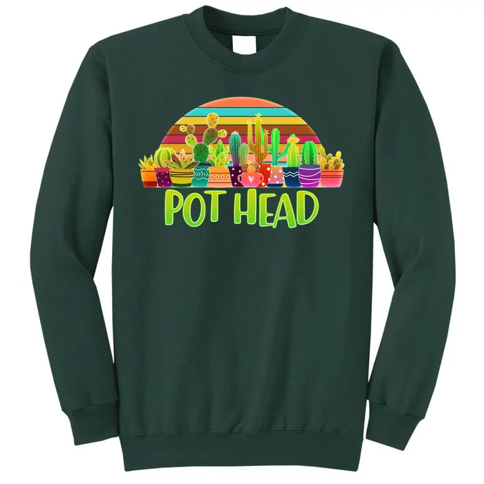 Retro Pot Head Plant Lover Tall Sweatshirt