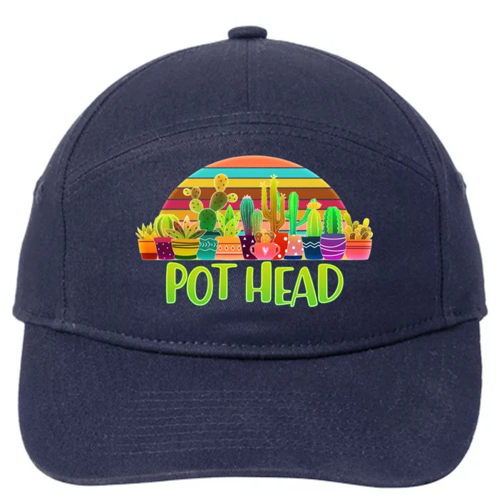 Retro Pot Head Plant Lover 7-Panel Snapback Hat