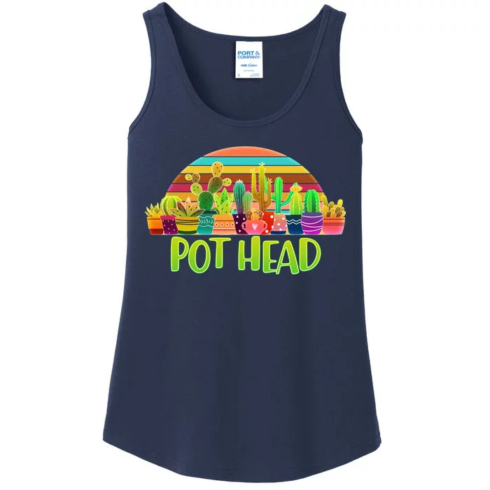 Retro Pot Head Plant Lover Ladies Essential Tank