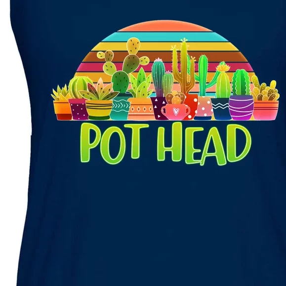 Retro Pot Head Plant Lover Ladies Essential Flowy Tank