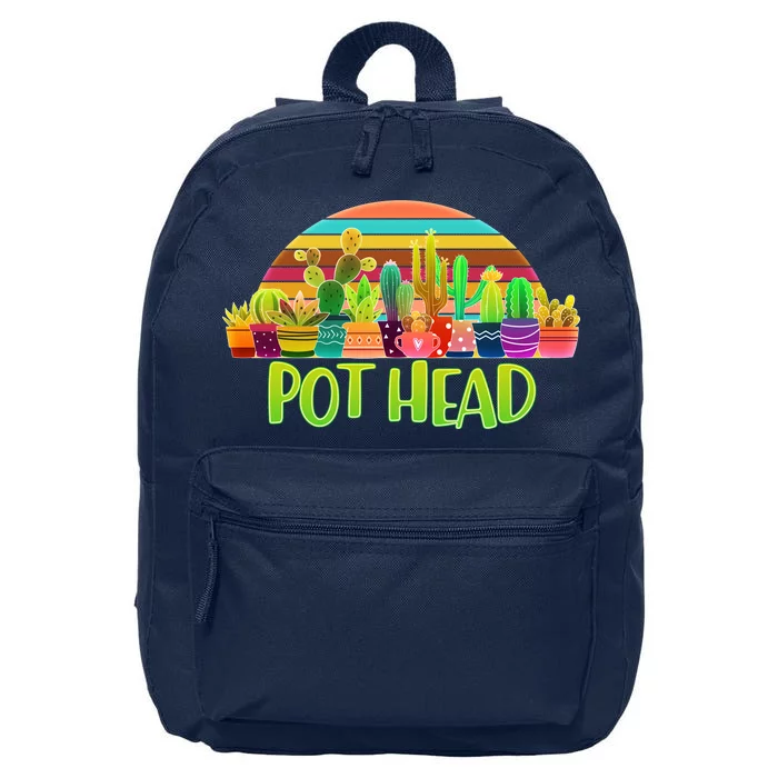 Retro Pot Head Plant Lover 16 in Basic Backpack