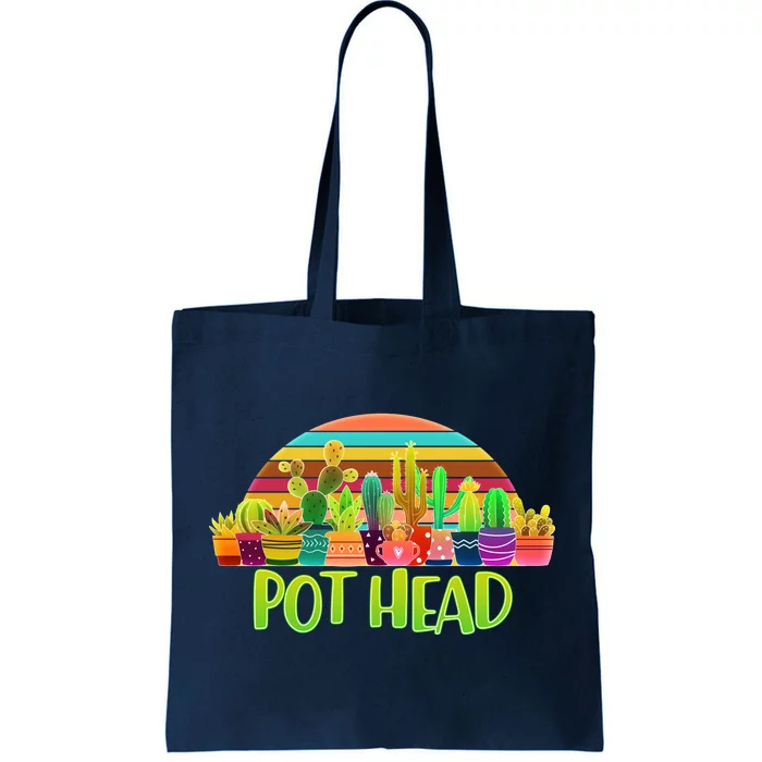 Retro Pot Head Plant Lover Tote Bag