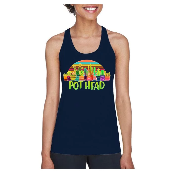 Retro Pot Head Plant Lover Women's Racerback Tank