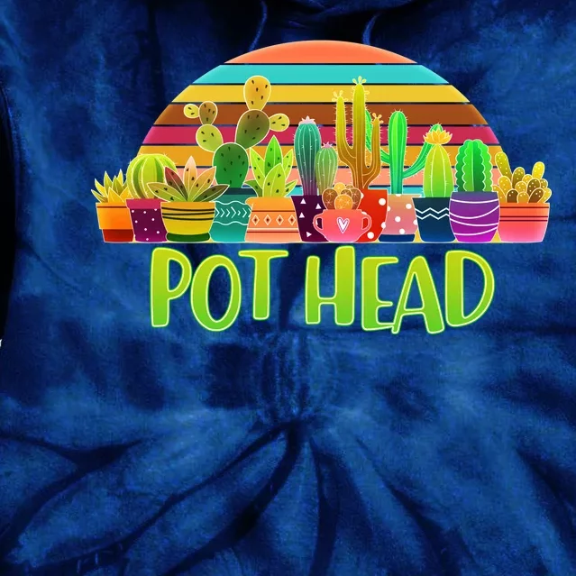 Retro Pot Head Plant Lover Tie Dye Hoodie