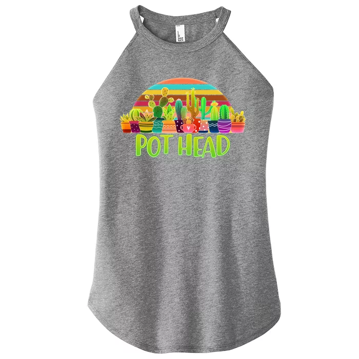 Retro Pot Head Plant Lover Women’s Perfect Tri Rocker Tank