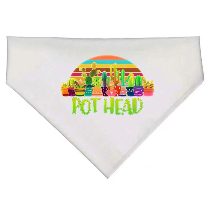 Retro Pot Head Plant Lover USA-Made Doggie Bandana