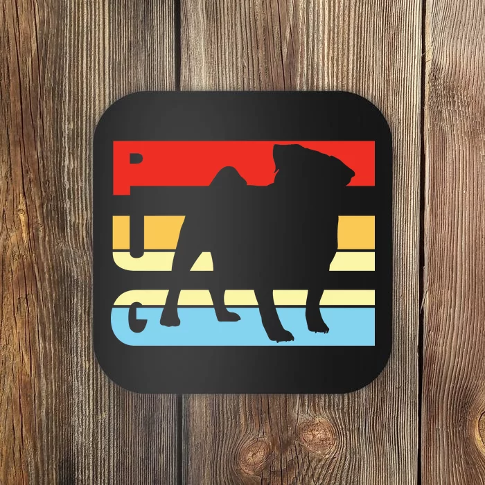 Retro Pug Logo Coaster