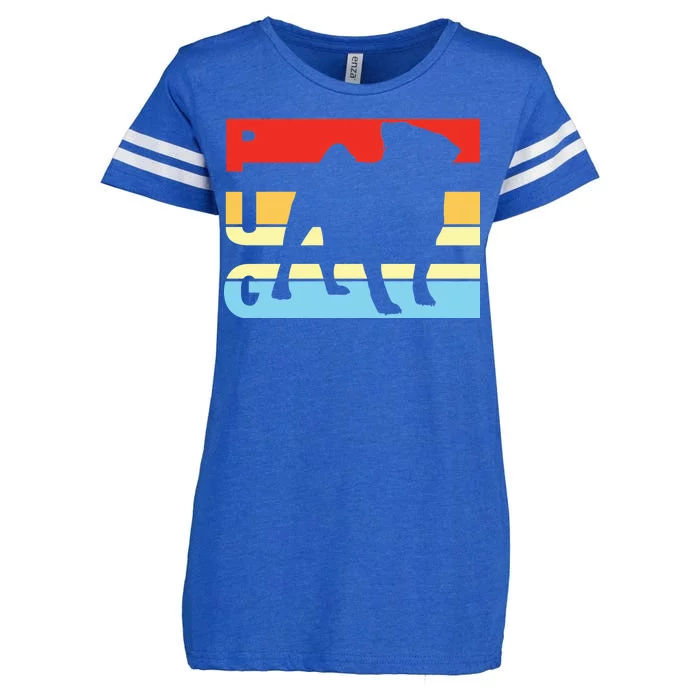 Retro Pug Logo Enza Ladies Jersey Football T-Shirt