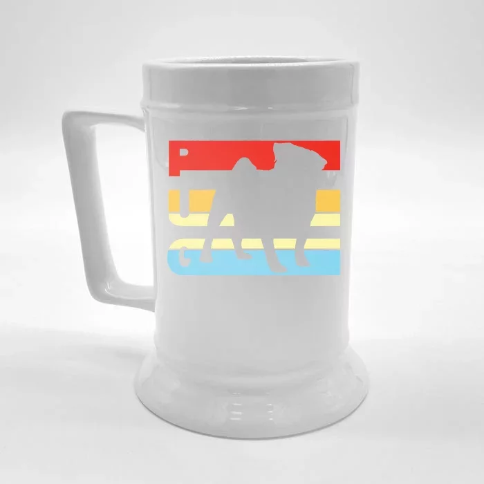 Retro Pug Logo Front & Back Beer Stein