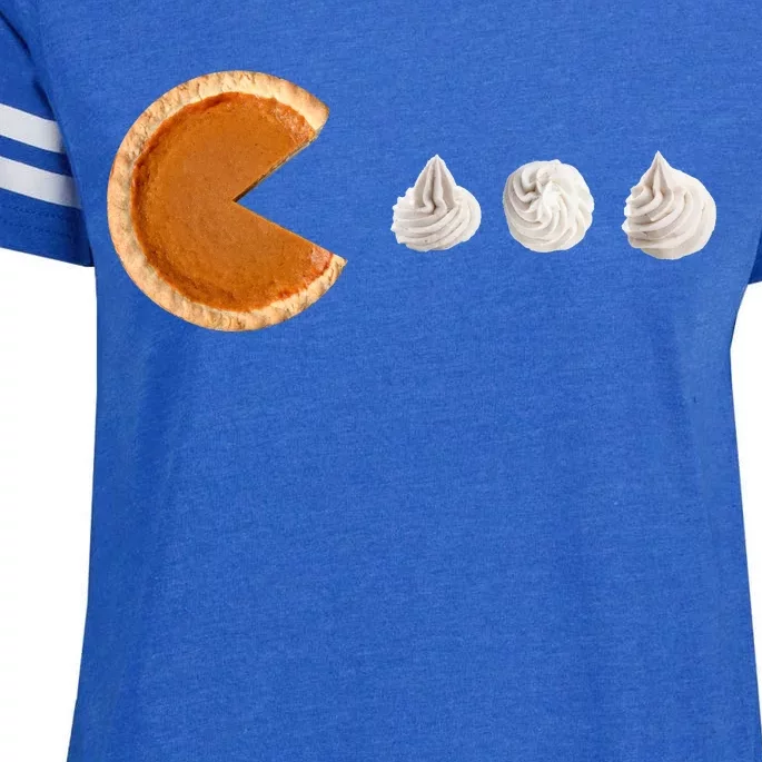 Retro Pumpkin Pie Thanksgiving Game Enza Ladies Jersey Football T-Shirt