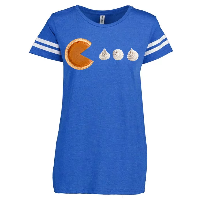 Retro Pumpkin Pie Thanksgiving Game Enza Ladies Jersey Football T-Shirt