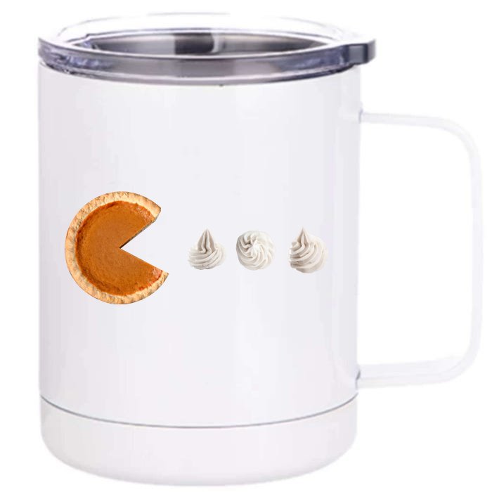 Retro Pumpkin Pie Thanksgiving Game Front & Back 12oz Stainless Steel Tumbler Cup