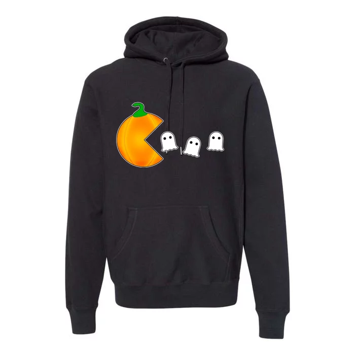 Retro Pumpkin Video Game Funny Halloween Premium Hoodie