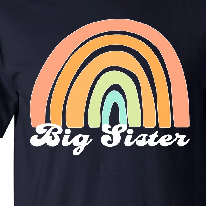 Retro Rainbow Big Sister Sibling Reveal Announcement Tall T-Shirt