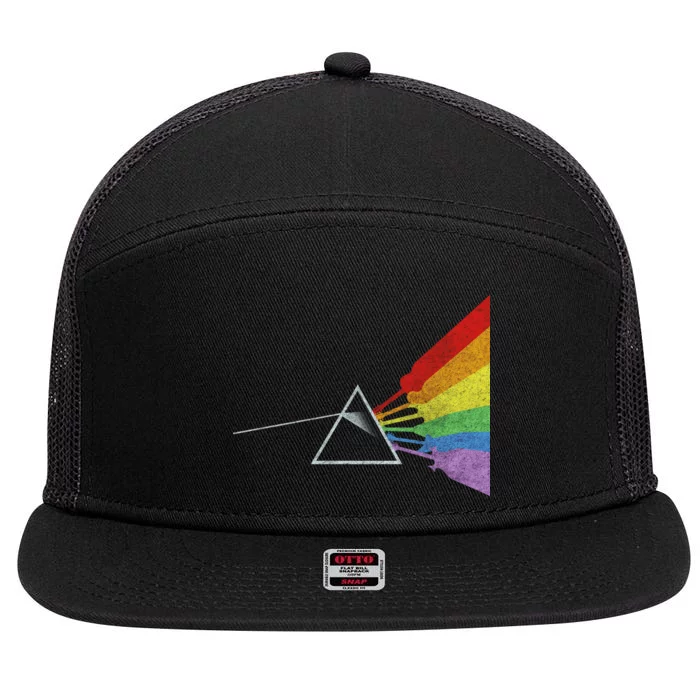 Retro Rainbow Guitars 7 Panel Mesh Trucker Snapback Hat