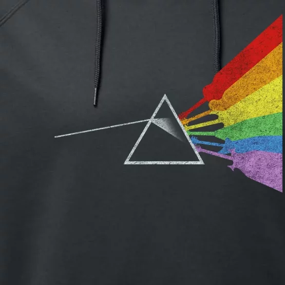 Retro Rainbow Guitars Performance Fleece Hoodie